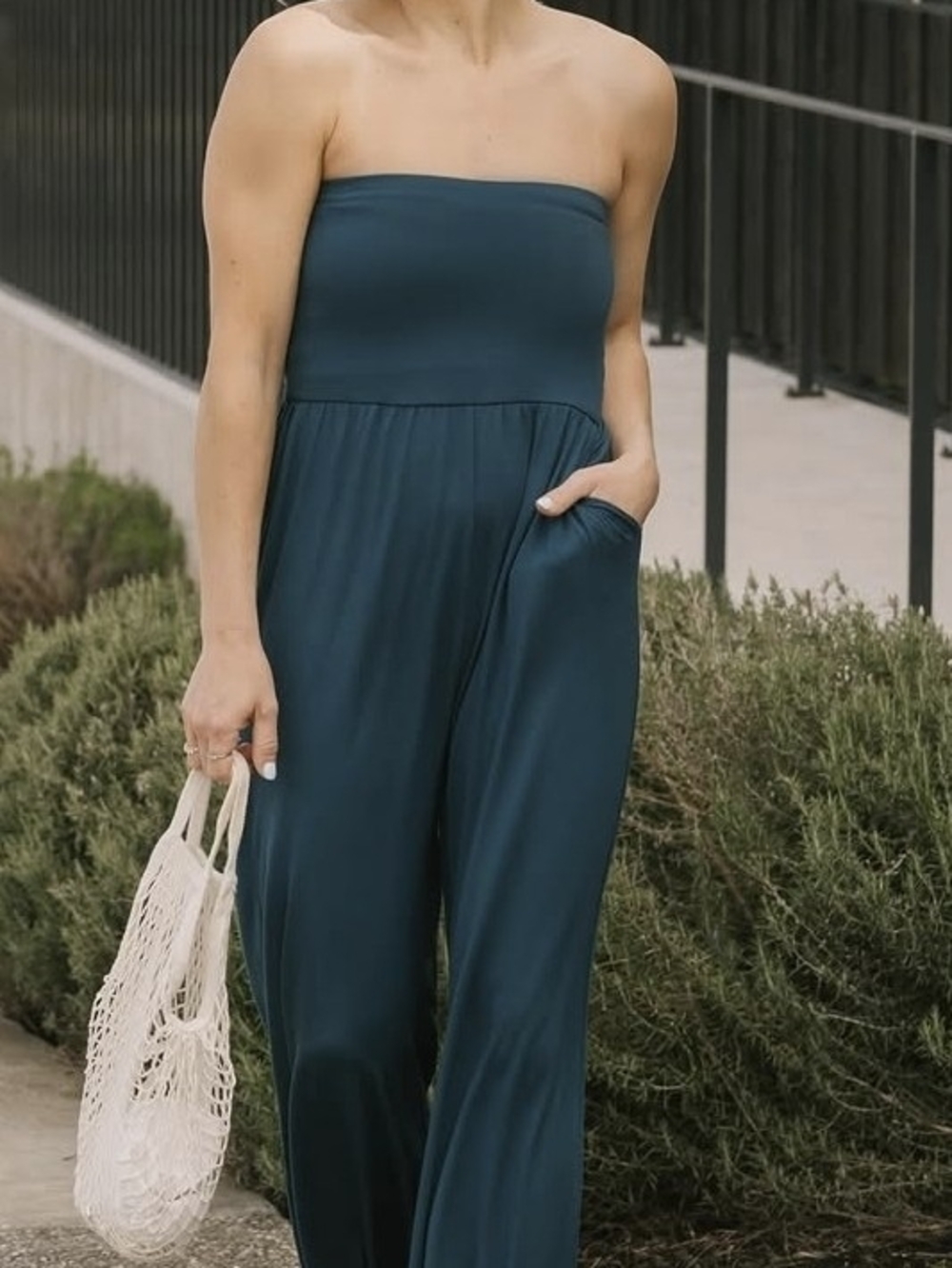 Smash+Tess Anabelle Cuff Romper in Teal Size Small